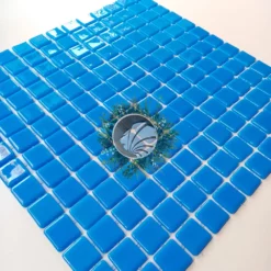 Gresite piscina uni bleu moyen