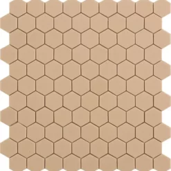 Mosaïque hexagonal mat beige
