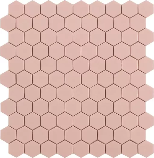 Mosaïque hexagonal mat rose