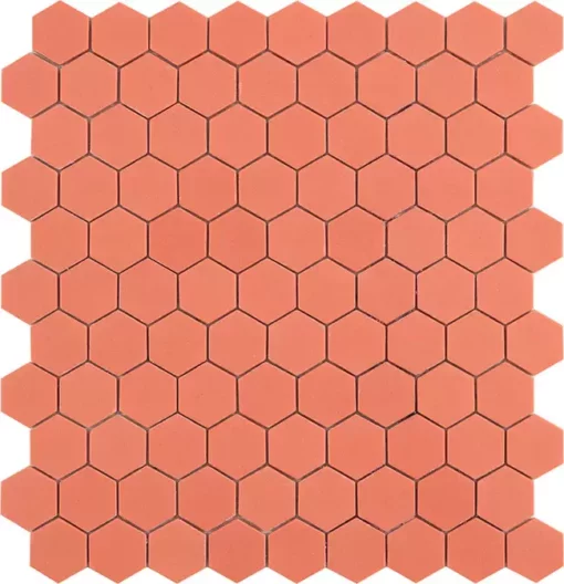 Mosaïque hexagonal mat corail