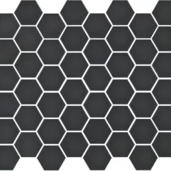 Mosaïque hexagonal mat noir