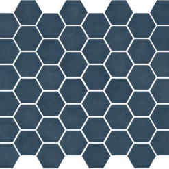 Mosaïque hexagonal mat bleu