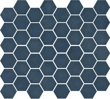 Mosaïque hexagonal mat bleu