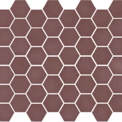 Mosaïque hexagonal mat bordeaux