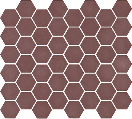 Mosaïque hexagonal mat bordeaux