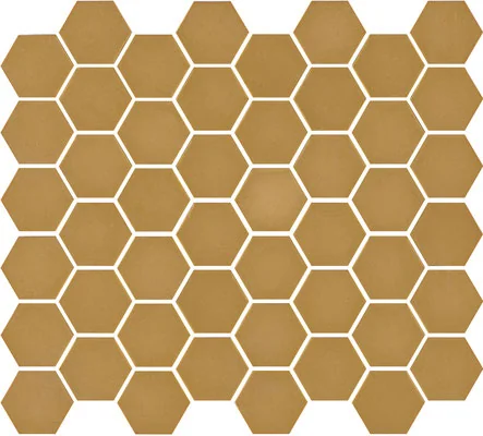 Mosaïque hexagonal mat moutarde