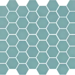 Mosaïque hexagonal mat turquoise