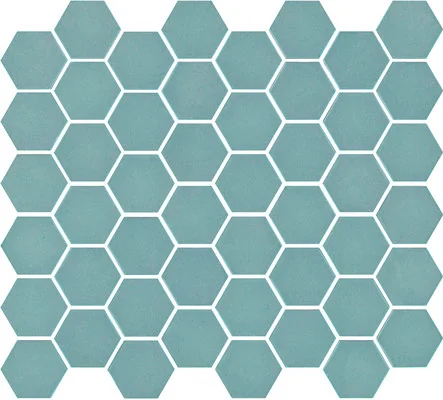 Mosaïque hexagonal mat turquoise
