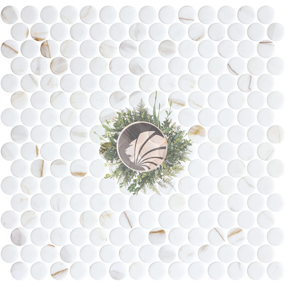 Mosaïque Ronde Calacatta Gold