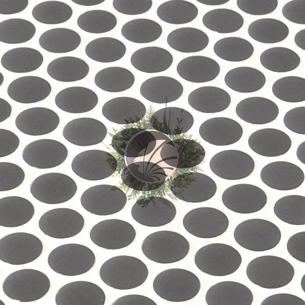 Mosaïque Ronde Gris Foncé Matte – Image 4