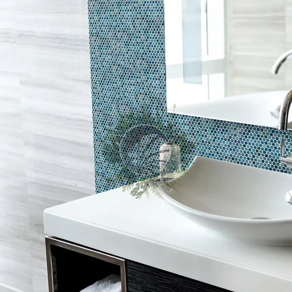 Mosaïque Ronde Florest Bleu – Image 2