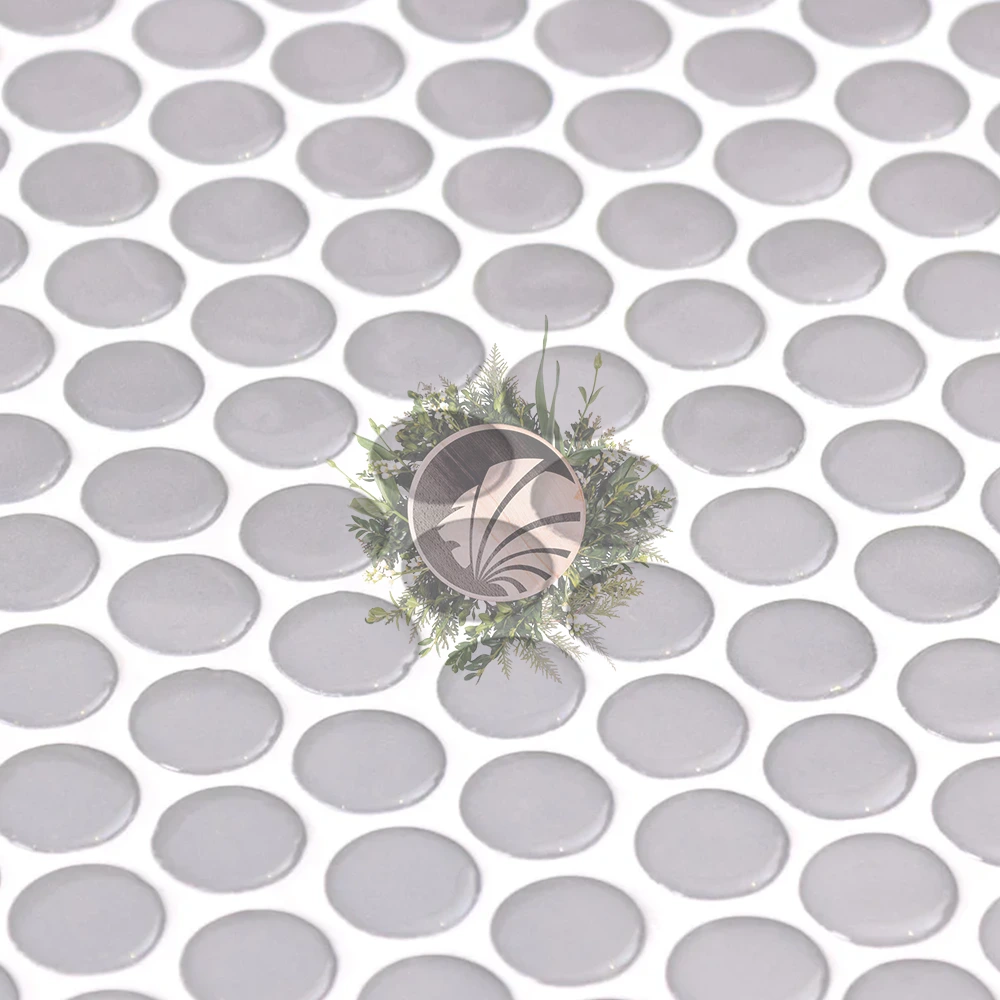 Mosaïque Ronde Gris Clair – Image 2