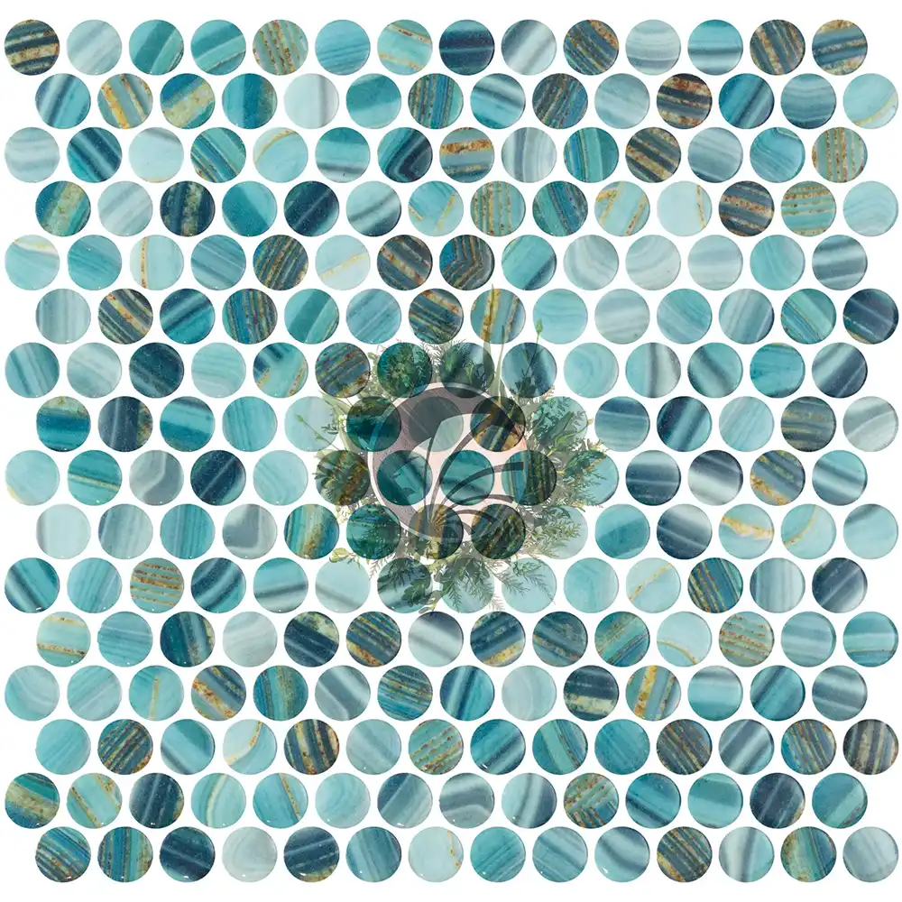 Mosaïque Ronde Meru Vert