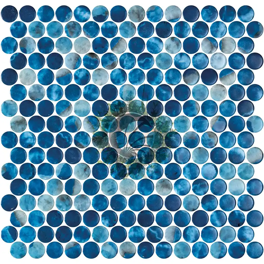 Mosaïque Ronde Saona Bleu