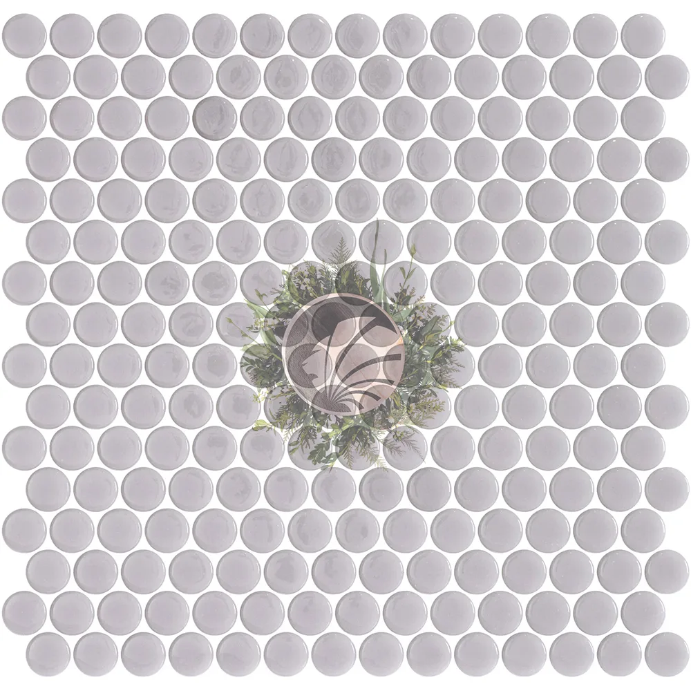 Mosaïque Ronde Gris Clair