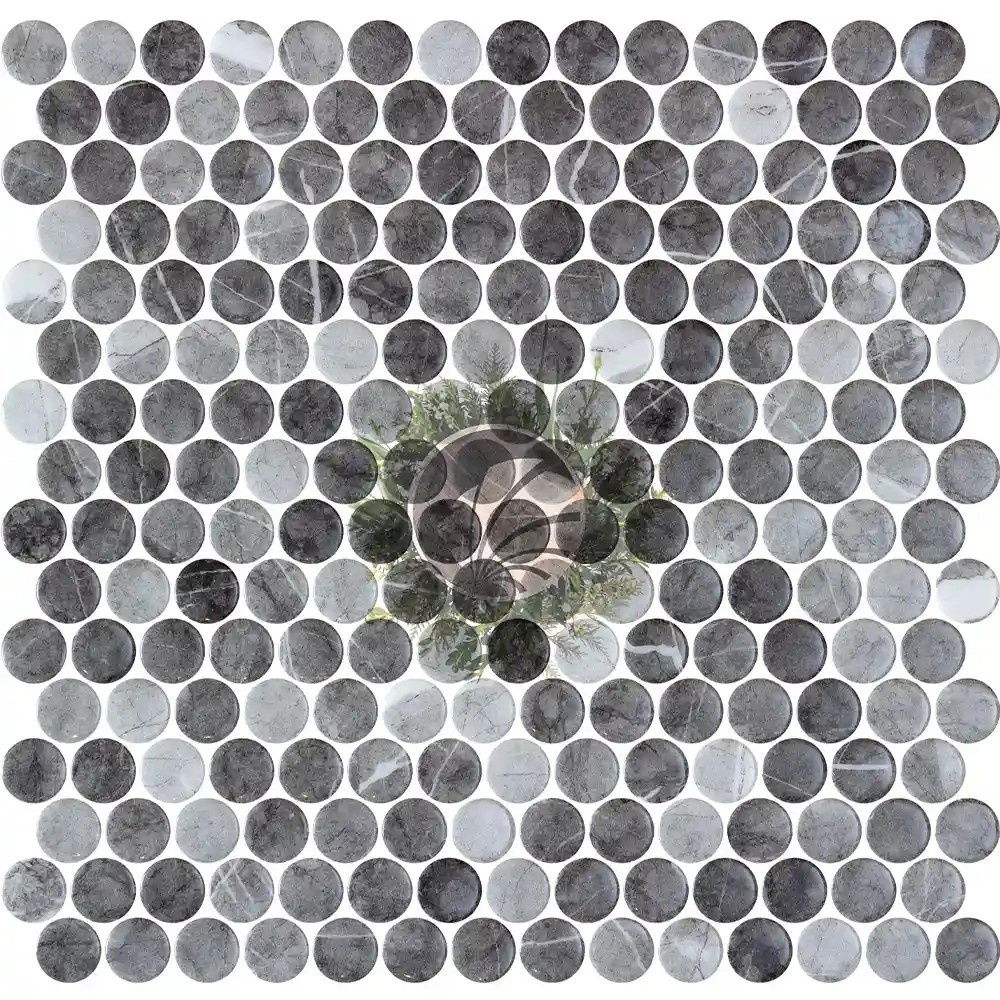 Mosaïque Ronde Storm Gris