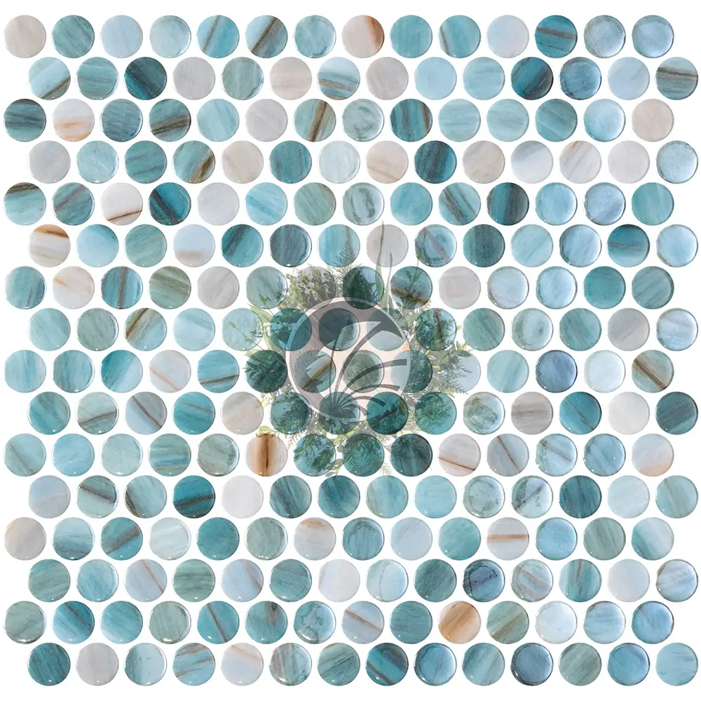 Mosaïque Ronde Zaira Bleu