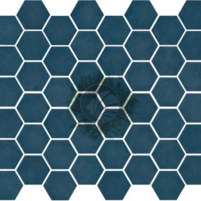 Mosaïque Hexagonale Bleu Mat