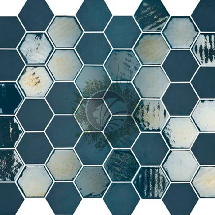 Mosaïque Hexagonale Bleue