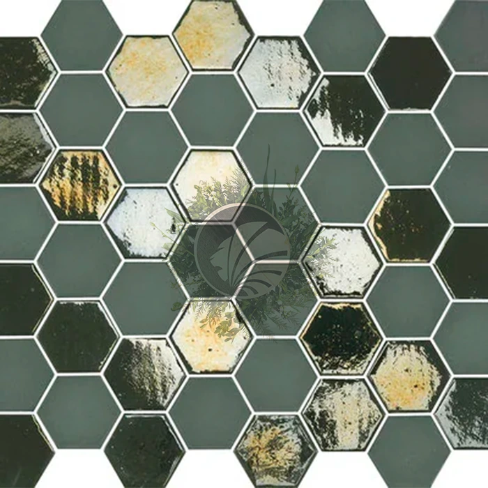 Mosaïque Hexagonale Kaki