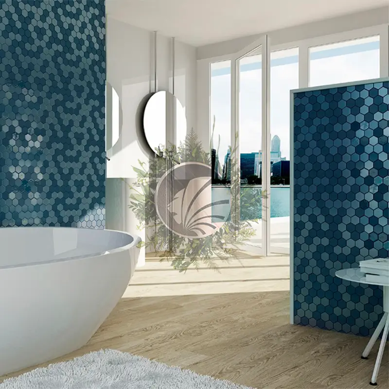 Mosaïque Hexagonale Bleue – Image 2