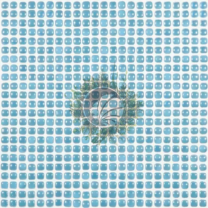 Mosaïque ronde bleu ciel