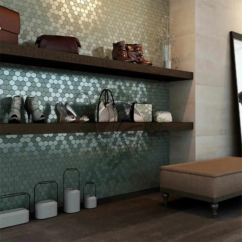 Mosaïque Hexagonale Kaki – Image 2